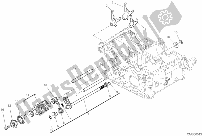 All parts for the Shift Cam - Fork of the Ducati Superbike Panigale V4 Speciale USA 1100 2018